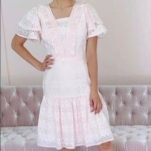 🌷🪞RACHEL PARCELL  pink eyelet Dress 🪞🌷